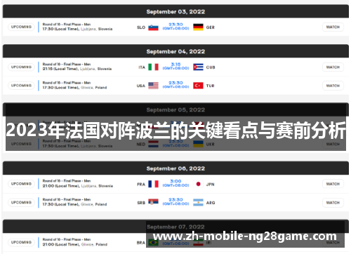 2023年法国对阵波兰的关键看点与赛前分析